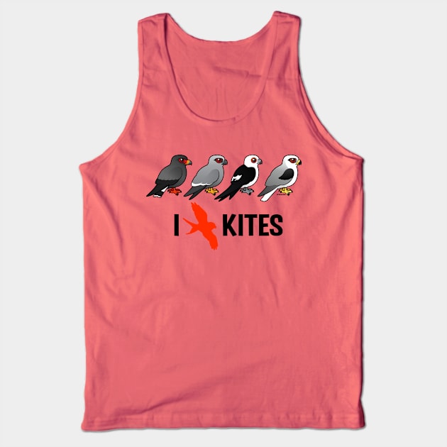 Cute Cartoon I Love Kites (Birds) Tank Top by birdorable